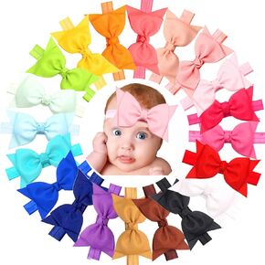 انيويو 20pcs Baby Girls عصابات رأس 5 بوصة أقواس رأس الطفل للأطفال الصغار الولادة الرضع