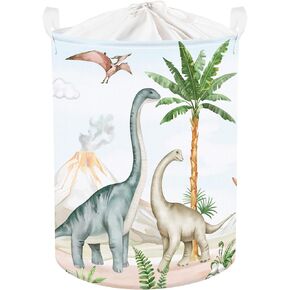 Clastyle Large Dinosaur Kid Storage Basket Baby Laundry Hamper Palm Tree Boy Gift Toy Box Collapsible Clothes Organizer Nursery Bin for Bedroom, Pterosaur, 40*30*30 cm