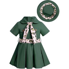Odasdo Safari Dress for Baby Girls Birthday Party Cake Smash Choidlers Zookeeper Suit Adventure Explorer Explorer