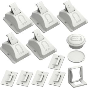 4pcs Magnetic Baby Cabinet Locks for Child Safety with 1 Key, 3M Adhesive Baby Proofing Cabinets & Drawers Latches Child Safety Magnet Cabinet Lock for Cupboard and Pantry Door.