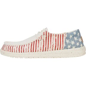 HEYDUDE Wendy Funk Americana Stars American Flag Size 7, Women’s Shoes, Women’s Slip-on Loafers, Comfortable & Light-Weight