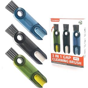 3 in 1 Water Bottle Brush Cleaner, 3 Pack Cup Lid Gap Cleaning Brush Set, Multipurpose Tiny Silicone Cup Holder Cleaner, Home Kitchen Cleaning Tools(3pcs Mix)