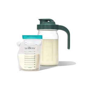 Willow - Glass Breastmilk Pitcher & 8oz Breast Milk Storage Bags Bundle