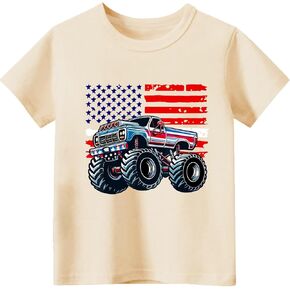 Boys Girls 4th of July Shirts American Flag Tees Kids Patriotic Independence Day Memorial Day Tops 2-7 Years