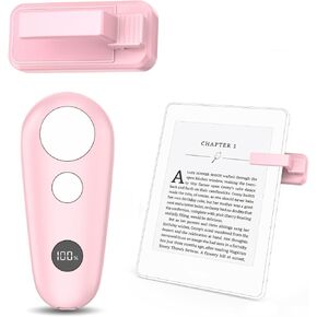 Remote Control Page Turner for Kindle Paperwhite Oasis Scribe eReaders, Page Turner Clicker for iPad Tablets Reading Novels Taking, Phone Camera Video Record Remote Triggers, White and Pink