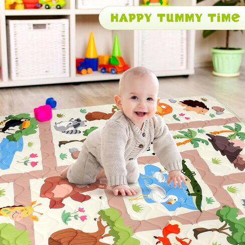 Baby Play Mat for Floor 59 * 71 inch, Extra Thick Soft Cushioning Foam Mat for Kids, Non Slip & Washable Crawling Mat for Toddler, Padded Play Mat for Baby Tummy Time in Saudi Arabia