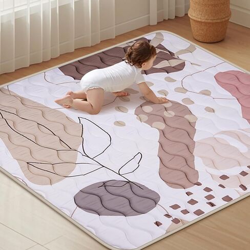 Baby Play Mat for Floor 50'' x 50'', Thicken Soft Padding Playmats for Playpen, Non Slip Baby Crawling Mat Foldable, Easy Care Machine Washable in Kuwait