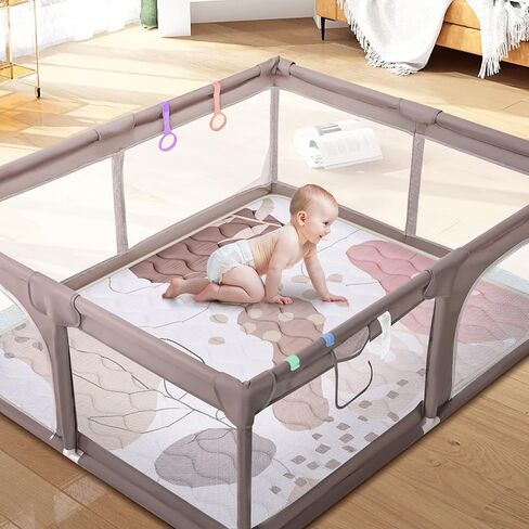 Baby Play Mat for Floor 50'' x 50'', Thicken Soft Padding Playmats for Playpen, Non Slip Baby Crawling Mat Foldable, Easy Care Machine Washable in Kuwait