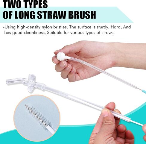 Baby Bottle Cleaning Brush 6-Piece Set Detachable Sponge Bottle Brush, Nylon Milk Bottle Brush, 2PCS Nipple Brush, 2PCS Straw Brush (Blue) in Saudi Arabia