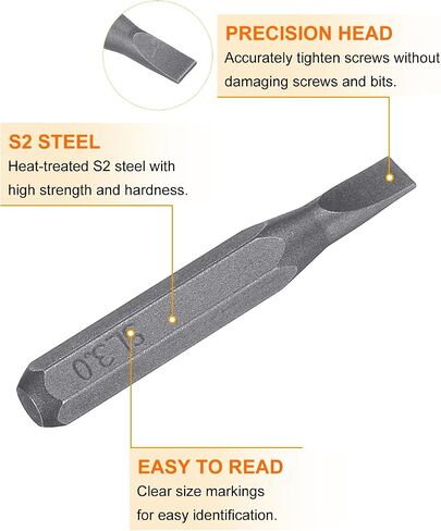 HARFINGTON 5pcs SL3.0 Slotted Screwdriver Bit 5/32" Hex Shank 28mm Length Magnetic Flat Head Hex Bits S2 Steel Screw Driver Bit for Electric Manual Screwdrivers Precision Repair in Kuwait