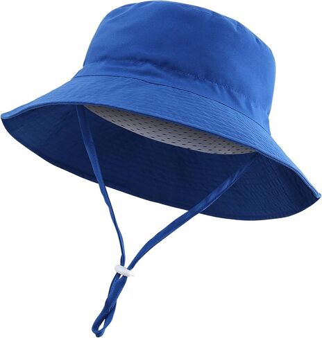 Windproof Lightweight Baby Sun Hat UPF 50+ Bucket Hat with Wide Brim, Beach Hat Boys Girls with Adjustable Strap in Kuwait