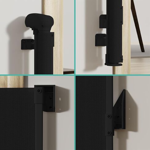 Retractable Baby Gate, Pet Gate for Stairs, Mesh Dog Gate for Doorways, Safety Locking Gates for Baby Indoor, Stair Gate for Outdoor, Hallways, Doorways (Black, 70 inch) in Kuwait
