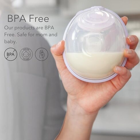 Go-Cups Wearable Hands-Free Collection Cups, 8oz Large Capacity, 4 Easy to Clean Parts - Include 21mm Inserts, Compatible with Most Electric Breast Pumps, (1 Box of 2 Cups) in Saudi Arabia