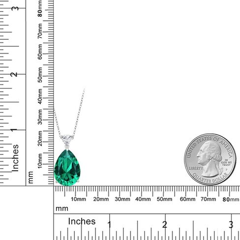 Gem Stone King 925 Sterling Silver Pear Shape Black Onyx and White Moissanite Pendant Necklace For Women (10.38 Cttw, Gemstone Birthstone, with 18 Inch Chain) in Saudi Arabia