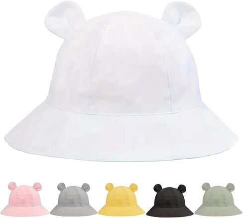 Baby Toddler Bucket Hats Infants Sun Protection Hats for Kids Girls Summer Cap Wide Brim Beach Hats in Kuwait