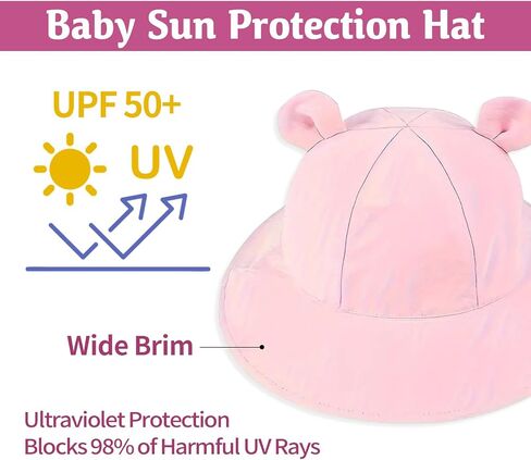 Baby Toddler Bucket Hats Infants Sun Protection Hats for Kids Girls Summer Cap Wide Brim Beach Hats in Kuwait