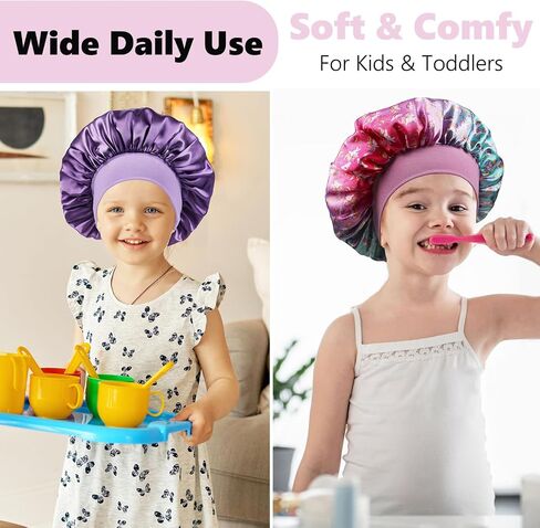 3 PCS Kids Bonnets for Girls,Silk Bonnet for Kids Sleeping Toddler Bonnet in Saudi Arabia