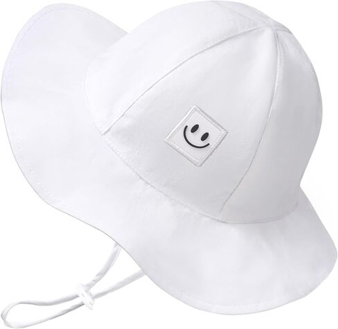 Baby Sun Hat with UPF 50+ Sun Protection Toddler Sun Hat Summer Beach Bucket Hats with Wide Brim Age 0-24 Months in Saudi Arabia