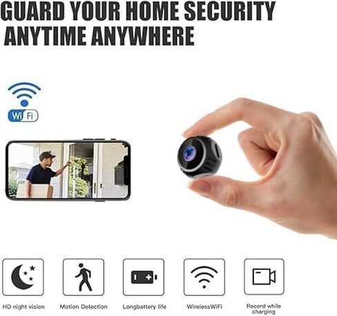 Hidden Camera,Mini Spy Camera, Nanny cam Hidden Camera, Magnetic Miniguard Cam, Night Vision AI Motion Detection Alerts for Home Security in Saudi Arabia