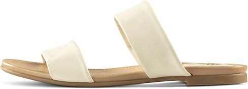 JATAREA Slip-On Flat Leather Slides for Women | Two Strap Open Toe Beach Sandals - BOJRA & ABANTI in Saudi Arabia