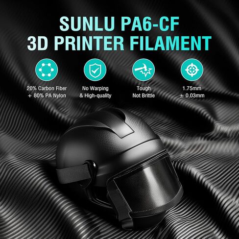 SUNLU Easy PA Filament، خيوط طابعة نايلون ثلاثية الأبعاد مقاومة للحرارة، خيوط نايلون 1.75 مم بدون تكسير، بولي أميد (PA) خيوط طباعة ثلاثية الأبعاد خالية من الاعوجاج، تناسب معظم طابعات FDM (أسود، 900 جم) in Kuwait