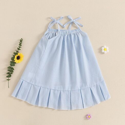Toddler Baby Girls Dress Sleeveless Sundress Striped Halter Dresses Summer Princess Dress 6M-4T in Saudi Arabia