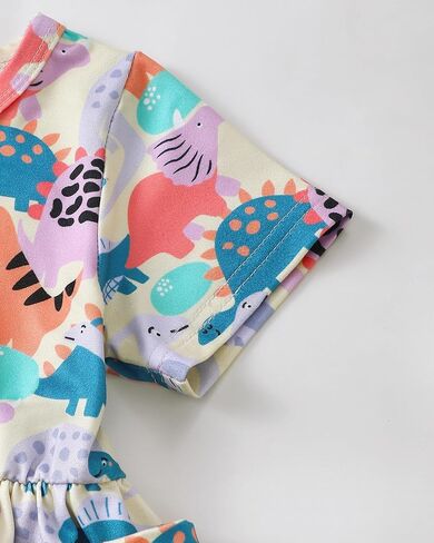 Baby Toddler Girl Dress Little Girls Clothes Short Sleeve Ruffle Sundress Casual Boho Summer Spring Dresses for Girl in Kuwait