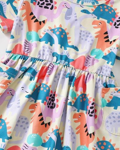 Baby Toddler Girl Dress Little Girls Clothes Short Sleeve Ruffle Sundress Casual Boho Summer Spring Dresses for Girl in Kuwait