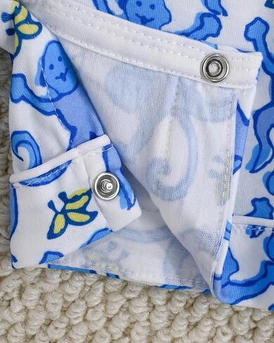 Infant Short Sleeve One-Piece Romper Snap-Up Cute Monkey Print Jumpsuit for Baby Girls & Boys 3-24 Months in Saudi Arabia