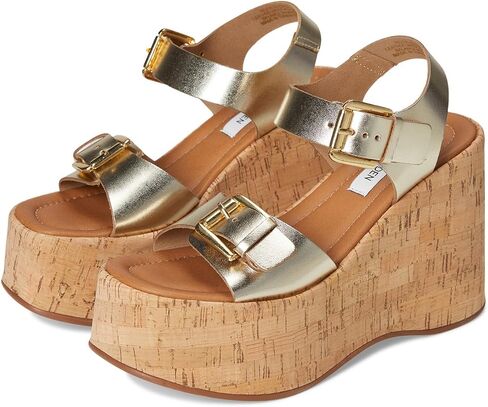 Steve Madden Womens RIVE04S1 Buckle Leather Wedge Heels in Saudi Arabia