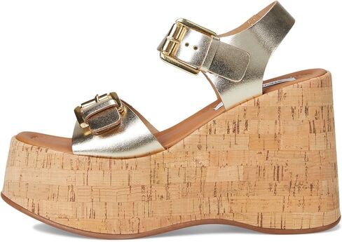 Steve Madden Womens RIVE04S1 Buckle Leather Wedge Heels in Saudi Arabia
