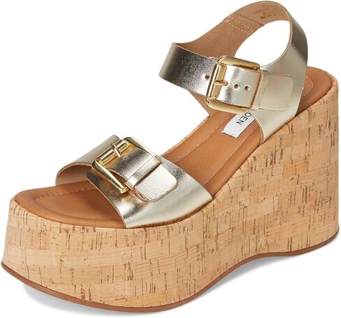 Steve Madden Womens RIVE04S1 Buckle Leather Wedge Heels in Saudi Arabia