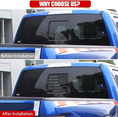 ملصق علم الولايات المتحدة الأمريكية للنافذة الخلفية للشاحنة، ملصق وملصق للسيارة، ملصق أمريكي للنافذة الوسطى الخلفية لشاحنة الالتقاط، شارات النافذة الخلفية للشاحنة لدودج رام 2009-2024 (TZ22) in Kuwait