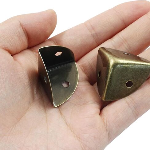 12 Pcs Metal Corner Protectors Bronze Edge Guard Furniture Edge Corner Cover Angle Corner Brackets with Mounting Screws for Box Table Cabinet(1"x1"x1") in Saudi Arabia