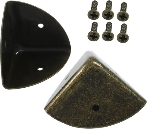 12 Pcs Metal Corner Protectors Bronze Edge Guard Furniture Edge Corner Cover Angle Corner Brackets with Mounting Screws for Box Table Cabinet(1"x1"x1") in Saudi Arabia