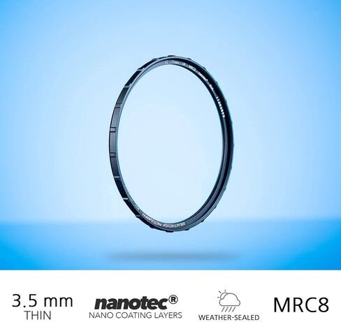 60mm X2 UV Filter for Camera Lenses - UV Protection Photography Filter with Lens Cloth - MRC8, Nanotec Coatings, Ultra-Slim, Traction Frame, Weather-Sealed by Breakthrough Photography in Kuwait