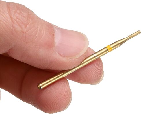 Harfington 10pcs 325-400 فليت ماس ​​طحن بت 1.35 ملم رأس أسطوانة 2.35 ملم شانك 5 ملم الطول من التيتانيوم الحجر الحفر الأداة الدورانية للأظافر تلميع الأظافر تلميع in Kuwait