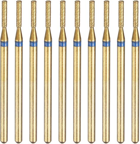 HARFINGTON 10pcs 325-400 Grits Diamond Grinding Bit 1.35mm Cylinder Head 2.35mm Shank 5mm Length Titanium Plated Stone Sanding Drill Bits Rotary Tool for Nails Grinding Polishing in Saudi Arabia