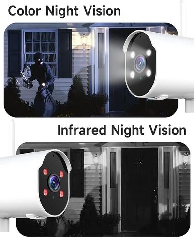 WOOLINK Solar Security Cameras Wireless Outdoor with Solar Panel, 2.4GHz WiFi Cameras for Home Security with PR 225°, AI Detection, 1080P Color Night Vision, SD/Cloud, IP65 Waterproof, 2-Way Talk in Kuwait