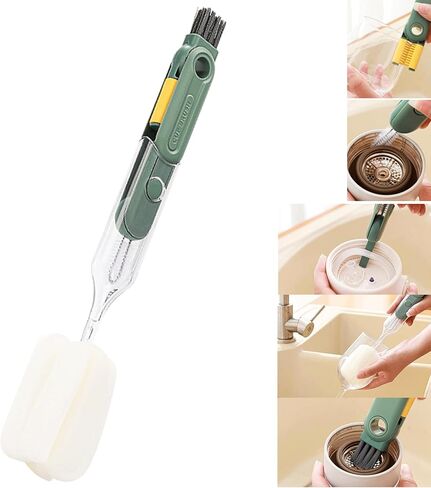 5-in-1 Water Bottle Brush Set – Long Handle Bottle Brush Cleaner for Stanley Cups, Juicers & Lids, Silicone Scrubber for Crevices & Grooves, Hangable for Quick Drying（Blue） in Saudi Arabia