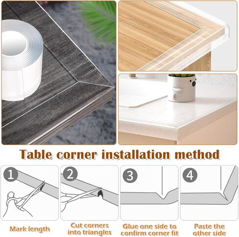 Clear Corner Protectors Edge Protector Strip Corner Protectors Child Safety Trim Bumpers for Door Frame Baseboard Soft Baby Corner Guards -2 inch x16.4ft in Saudi Arabia