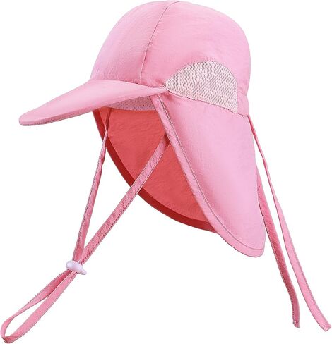 Baby Sun Hat with Neck Flap Adjustable Toddler Sun Hat Baby Boys Girls Sun Protection Summer Beach Hat in Saudi Arabia