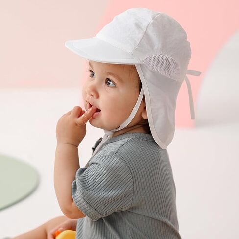 Baby Sun Hat with Neck Flap Adjustable Toddler Sun Hat Baby Boys Girls Sun Protection Summer Beach Hat in Saudi Arabia