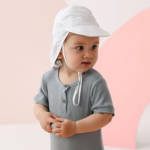 Baby Sun Hat with Neck Flap Adjustable Toddler Sun Hat Baby Boys Girls Sun Protection Summer Beach Hat in Saudi Arabia