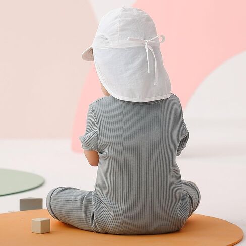 Baby Sun Hat with Neck Flap Adjustable Toddler Sun Hat Baby Boys Girls Sun Protection Summer Beach Hat in Saudi Arabia