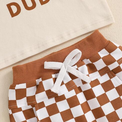 Toddler Baby Boy Clothes Little Dude Shirt Chessboard Summer Spring Shorts Set Cute Mamas Daddys Boy Outfit in Saudi Arabia