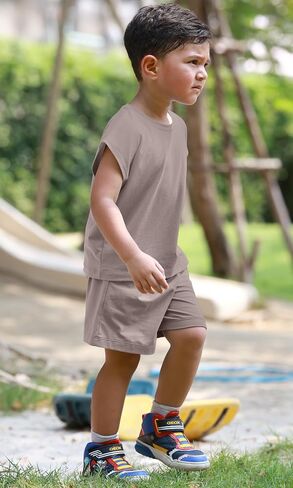 Koh Koh Kids 2025 Toddler Muscle Tee Take Take Top Top Matching Shorts in Kuwait