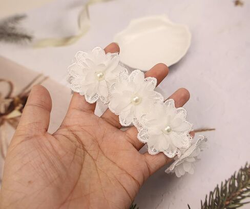 Cute Lace Flower Baby Girls Headband Elastic Floral Head Wrap Baby BirthdayTurban Hairband for Newborn Infant Toddler Kids (Green A, Adjustable) in Kuwait