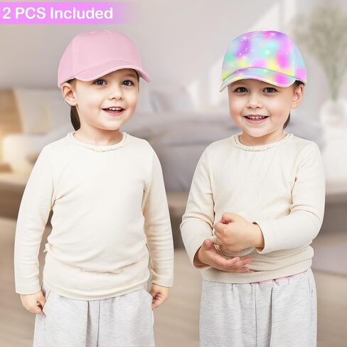 Toddler Baseball Hat 2PCS Baby Baseball Cap for Infant Adjustable Canvas Cap Kids Sun Hat for Boys and Girls in Kuwait