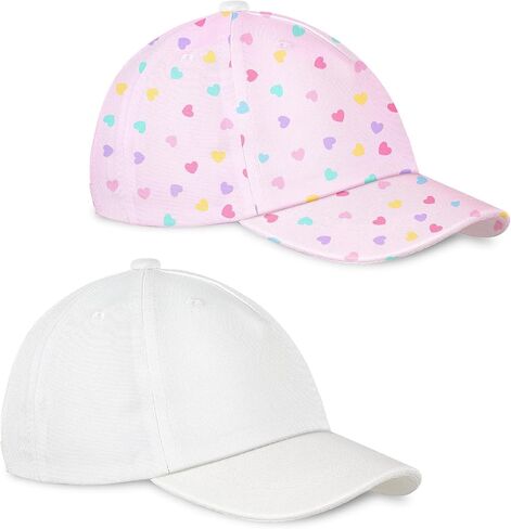 Toddler Baseball Hat 2PCS Baby Baseball Cap for Infant Adjustable Canvas Cap Kids Sun Hat for Boys and Girls in Kuwait